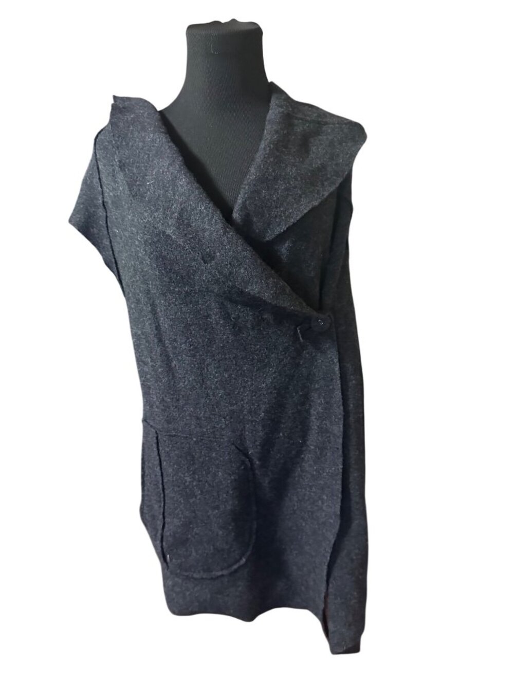 Roni Rabl 100% merano wool button up gray vest with pockets size M
